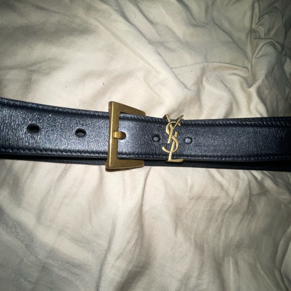 CASSANDRE BELT WITH SQUARE BUCKLE IN GRAINED LEATHER Size 85 AMAZING CONDITION